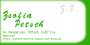 zsofia petsch business card